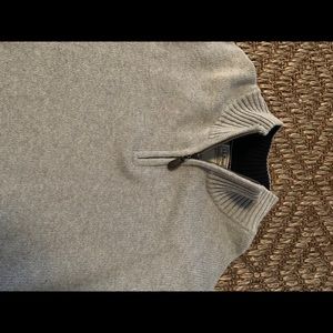 L.LBean Grey Quarter Zip Cotton